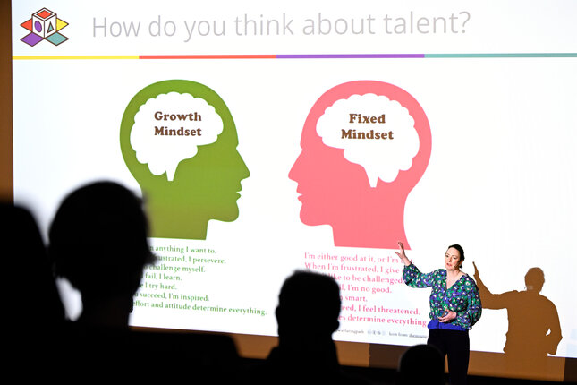 Ellemers also discussed talent and what mindset you can have within this. Photo: Bart van Overbeeke