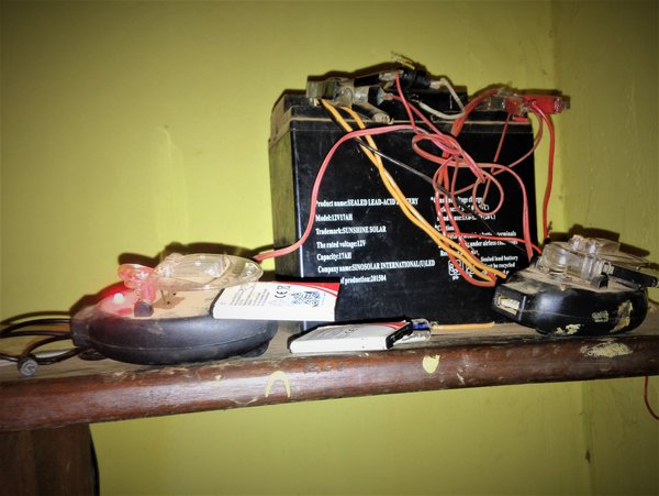 Example of battery as used in Uganda to store energy generated by solar panels.