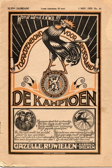 Front page of the 1929 Kampioen magazine. Photo: private archive Jan Ploeger