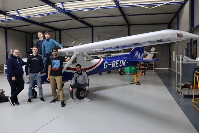 Student team Falcon Electric Aviation with a Cessna 150