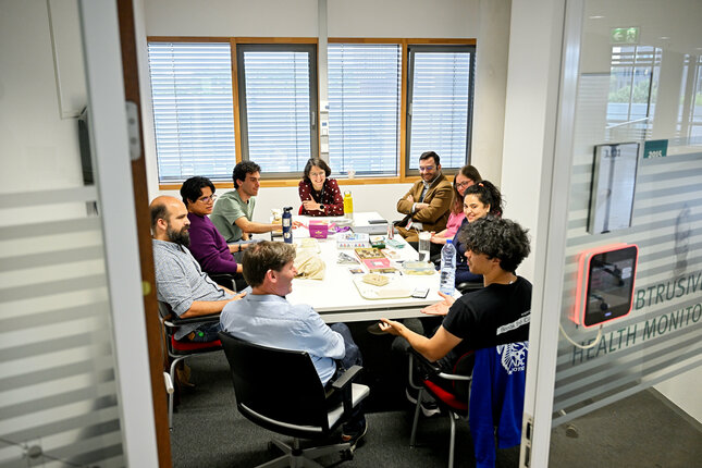 Anne Roc'h in a meeting with her group ElectroMagnetic Compatibility. Photo: Bart van Overbeeke